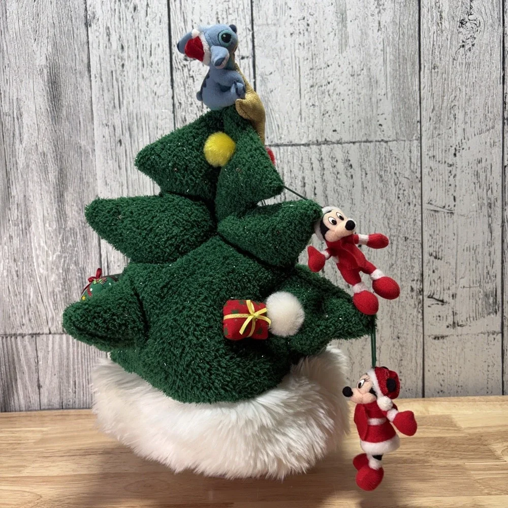 Disneyland Christmas Tree Hat W/ Mickey & Friends Ornaments. lights up.